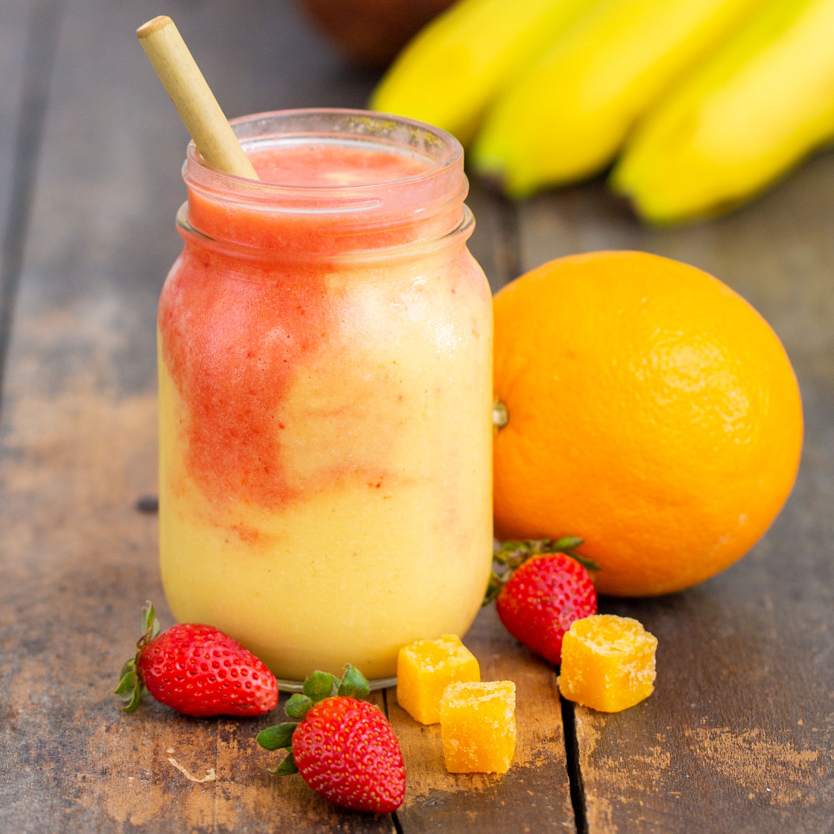 Fresh Strawberry Banana Sunrise Smoothie Recipe