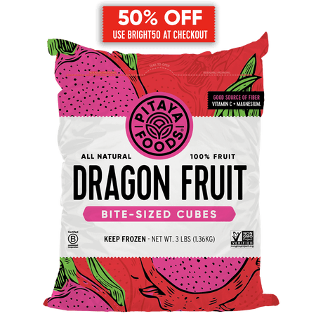 Natural Dragon Fruit Snack-Sized Pieces 3Lb