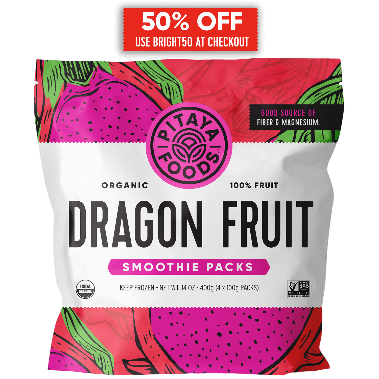 Organic Dragon Fruit Smoothie Packs