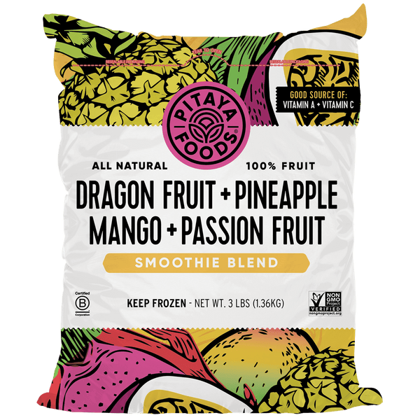 Natural Dragon Fruit Pineapple Mango Passion Fruit Smoothie Blen