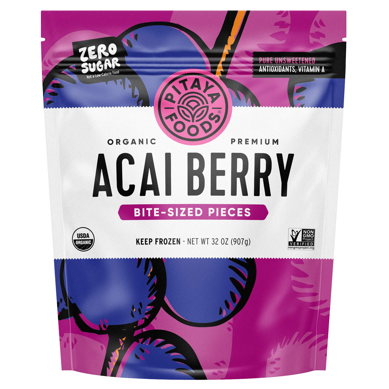 Organic Acai Berry Bite-Sized Pieces 2Lb