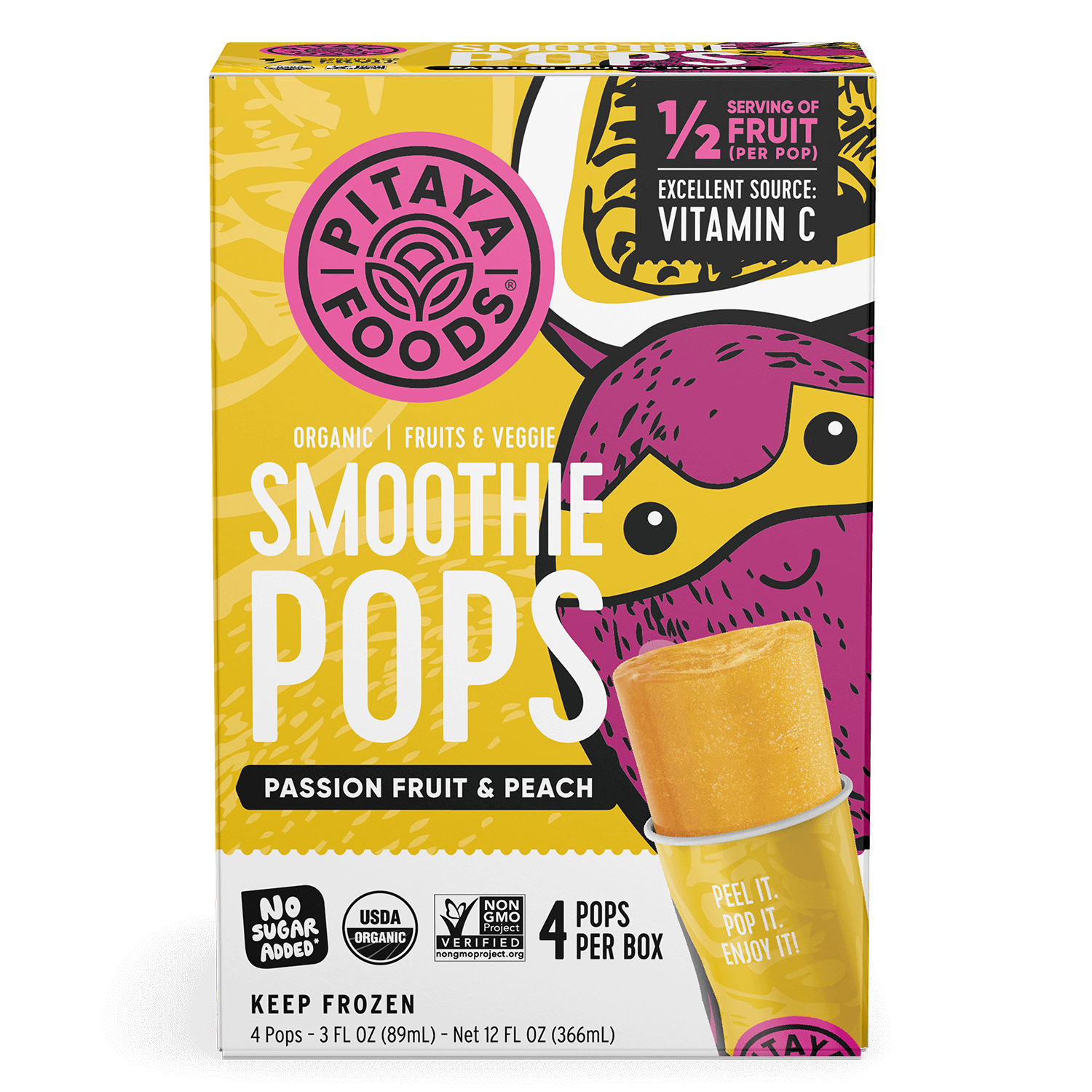 Organic Passion Fruit Peach Smoothie Pops