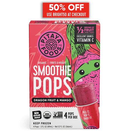 Organic Dragon Fruit Mango Smoothie Pops