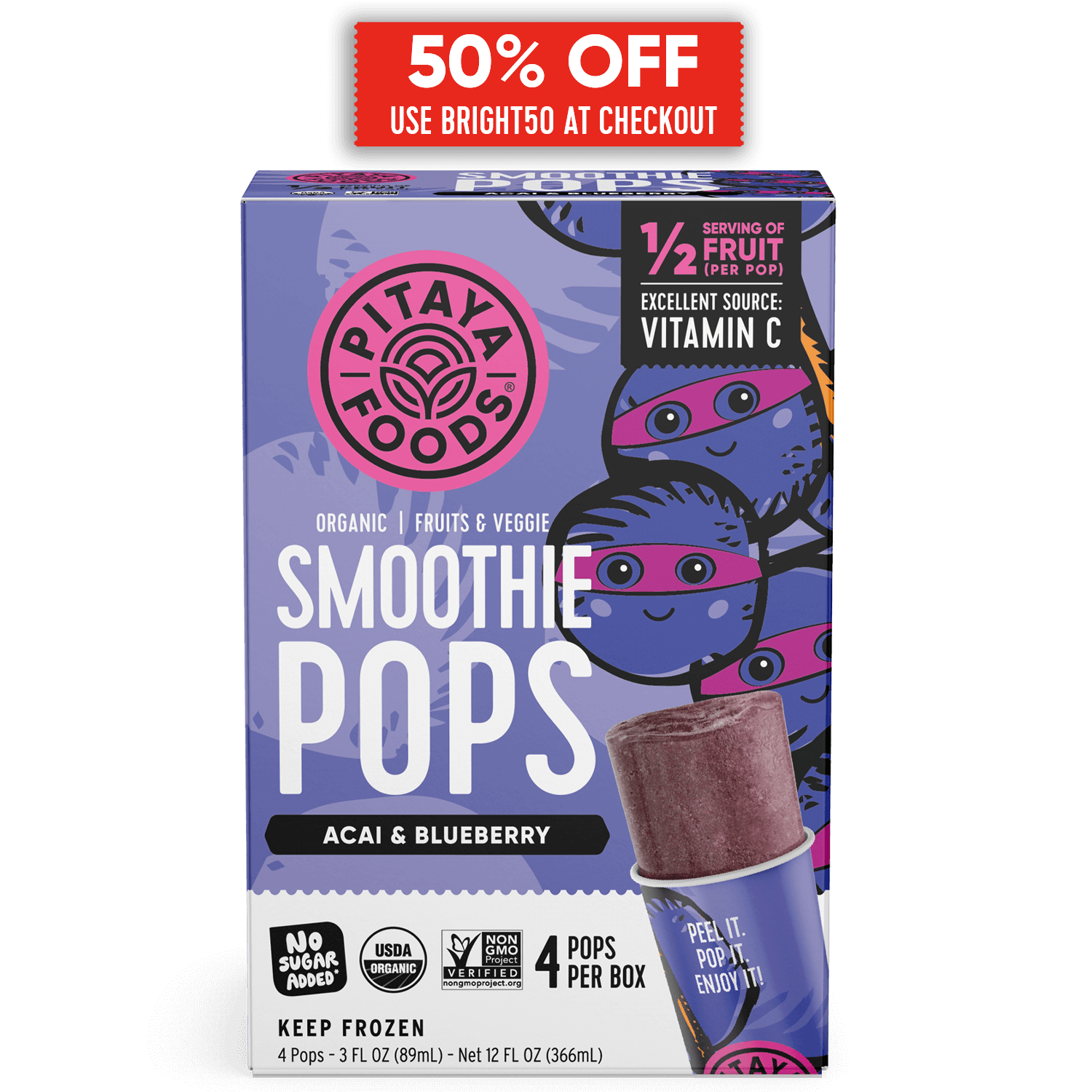 Organic Acai Blueberry Smoothie Pops